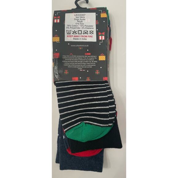 Urbanknit Mens Three Pack Holiday/Dog Socks Size US 10-13 NWT - Picture 7 of 8